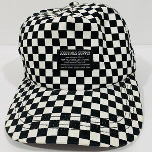 Checkered Black & White Snapback Hat By Goodtimes Supply